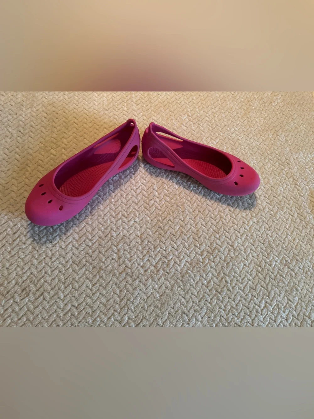 CROCS Kids Pink Slip-On Ballet Flats Size J6